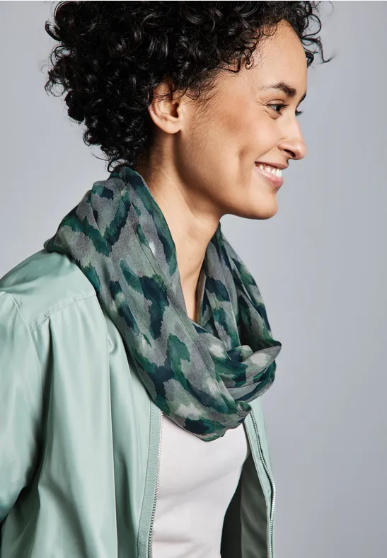 Gemusterter Loop Schal hunter green