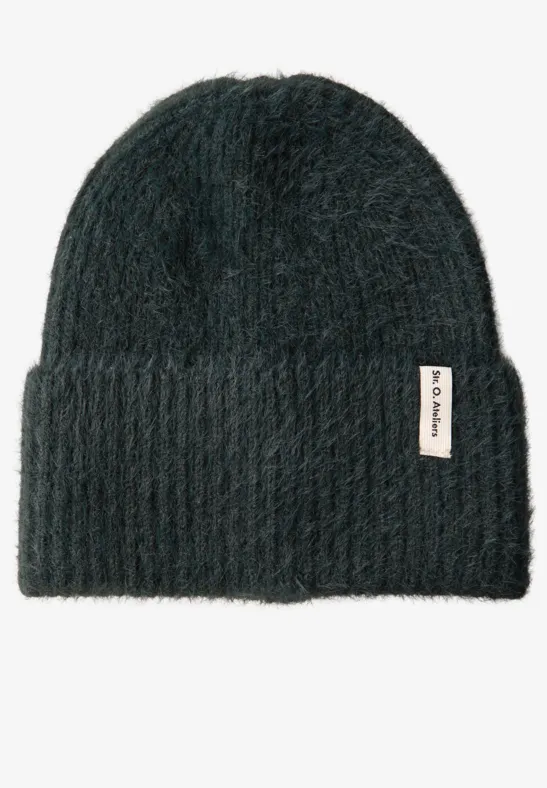 Beanie van verengaren juniper green mel.