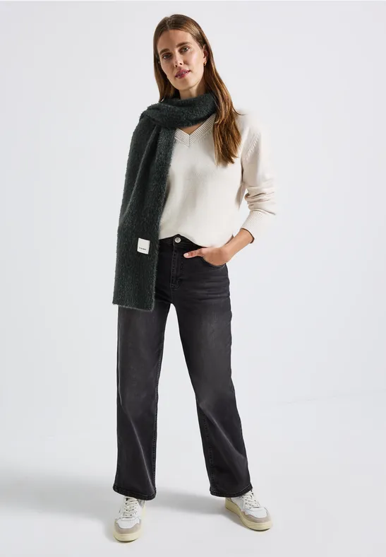 Lange sjaal van verengaren juniper green mel.