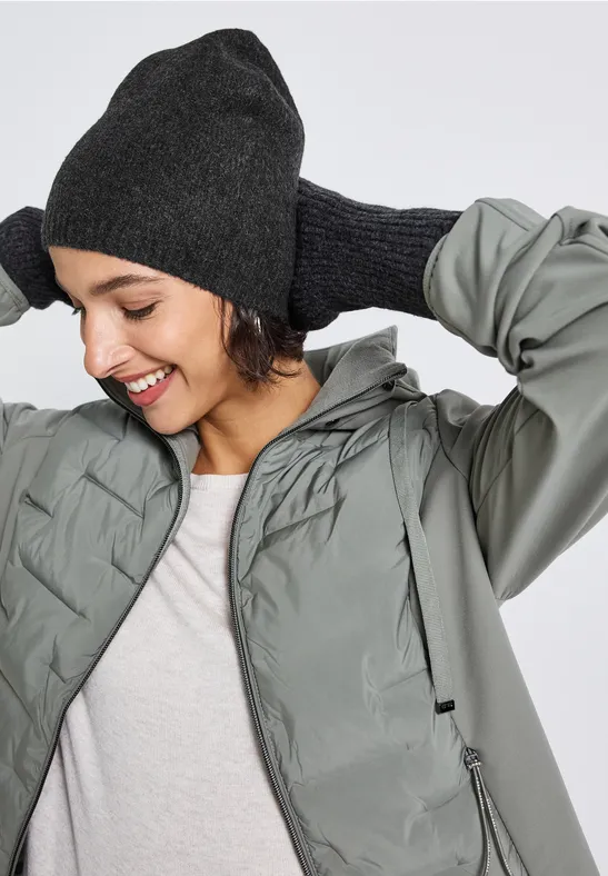 Feinstrick Beanie anthracite melange