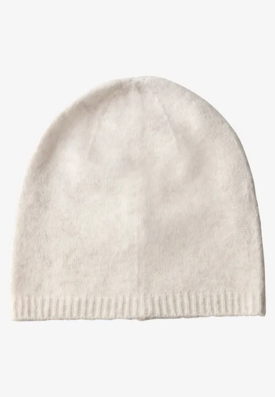Fijn gebreide muts oak beige melange