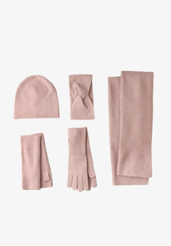 Feinstrick Beanie rosewood pink melange