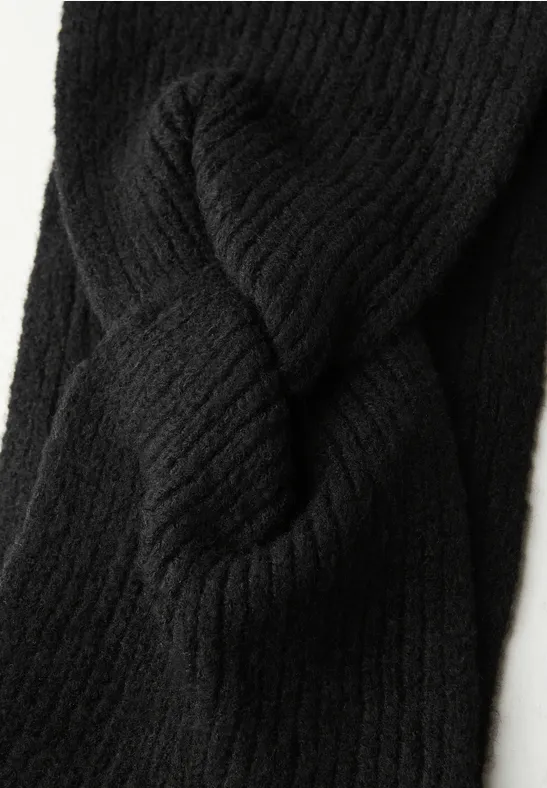 Feinstrick Stirnband Black