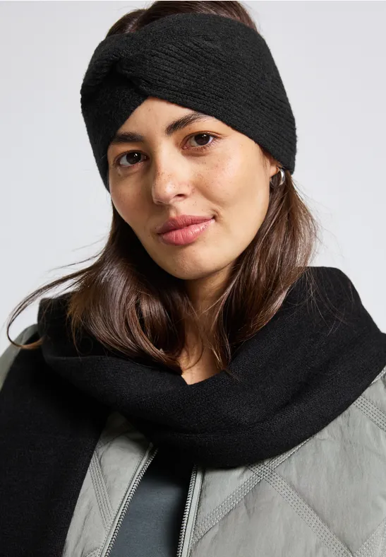 Feinstrick Stirnband Black