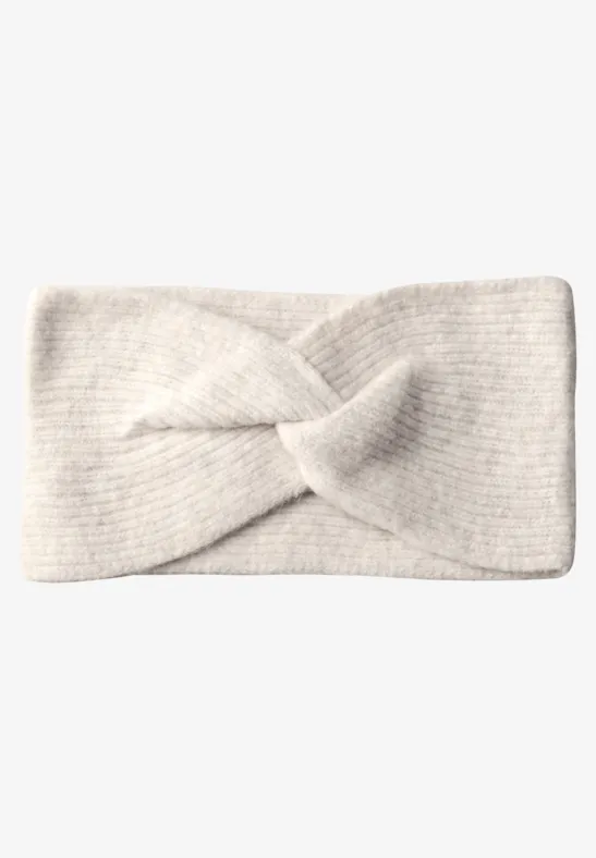 Fijn gebreide hoofdband oak beige melange