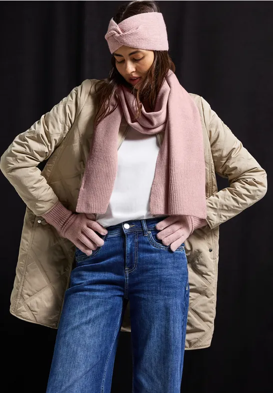Langer Schal rosewood pink melange