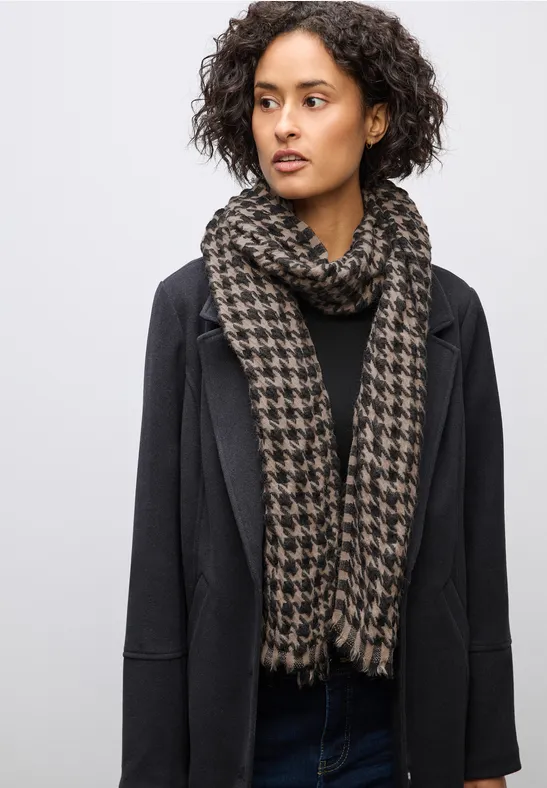 Houndstooth écharpe structurée Black