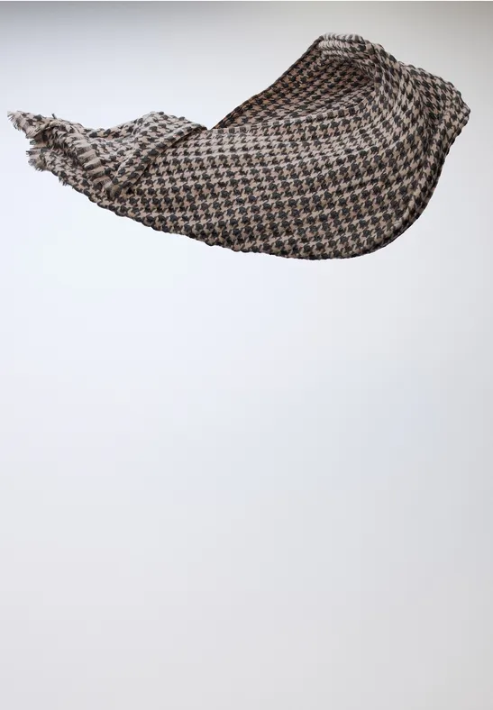 Houndstooth écharpe structurée Black