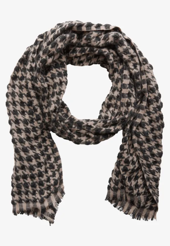 Houndstooth écharpe structurée Black
