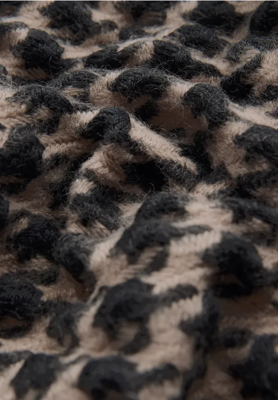 Houndstooth écharpe structurée Black