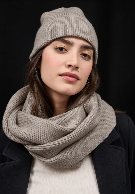 Foulard loop avec paillettes Soft Sand Mel.