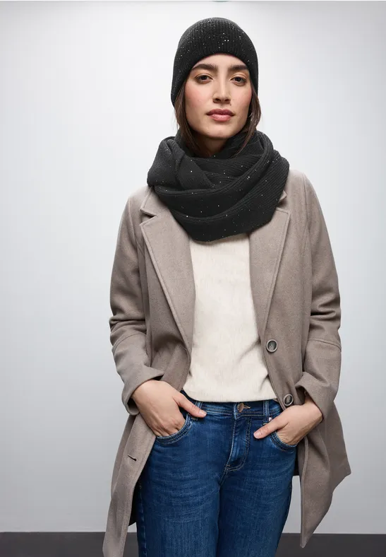 Foulard loop avec paillettes Black