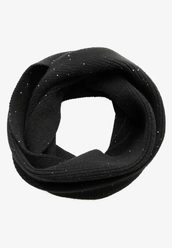 Foulard loop avec paillettes Black