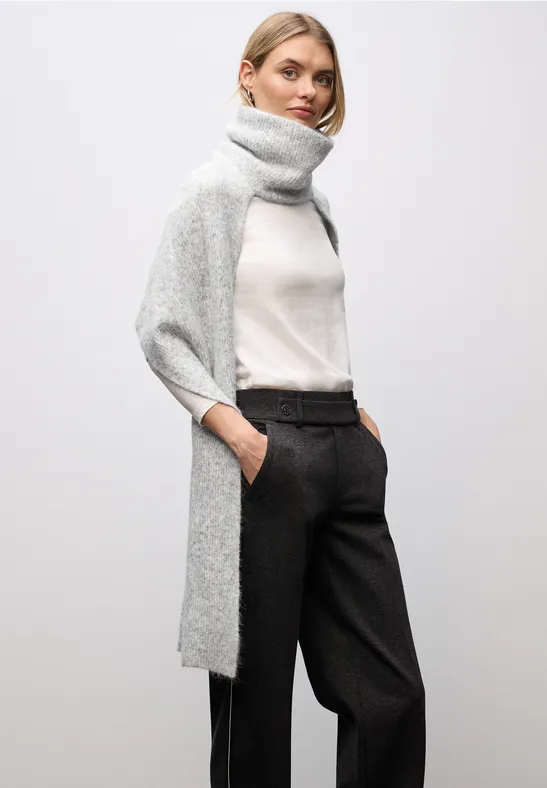 Schal mit Turtleneck smooth grey melange
