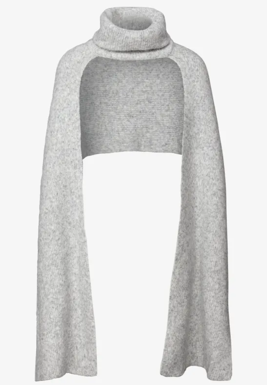 Schal mit Turtleneck smooth grey melange