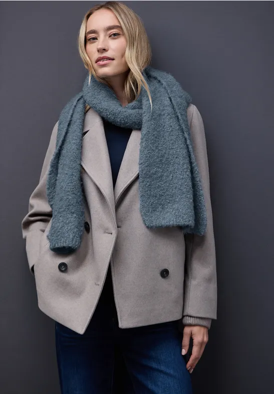 Bouclé Schal Slate Blue Mel.