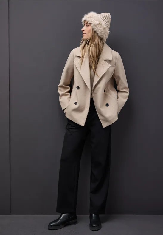 Beanie mit Fake Fur Soft Sand Mel.