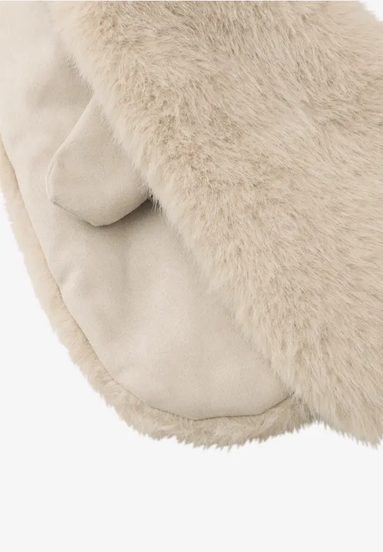 Velours Fäustlinge pastel sand