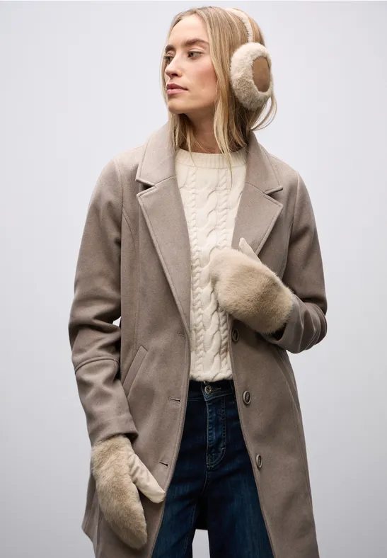 Velours Fäustlinge pastel sand