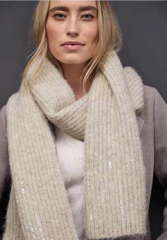 Schal mit Pailletten pastel sand