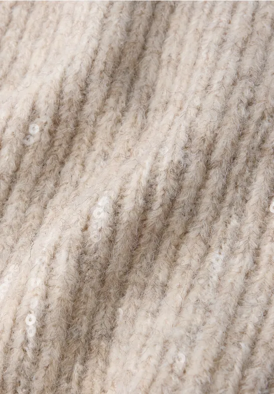 Schal mit Pailletten pastel sand