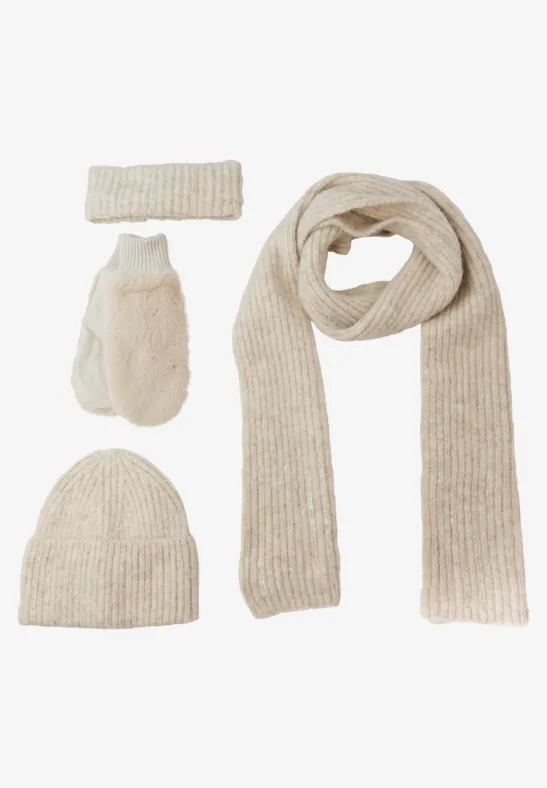 Schal mit Pailletten pastel sand