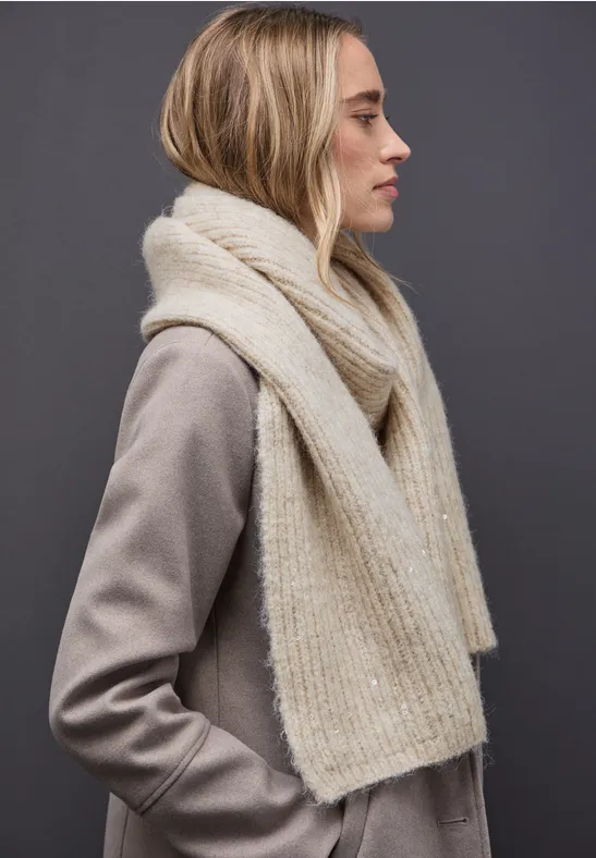 Schal mit Pailletten pastel sand