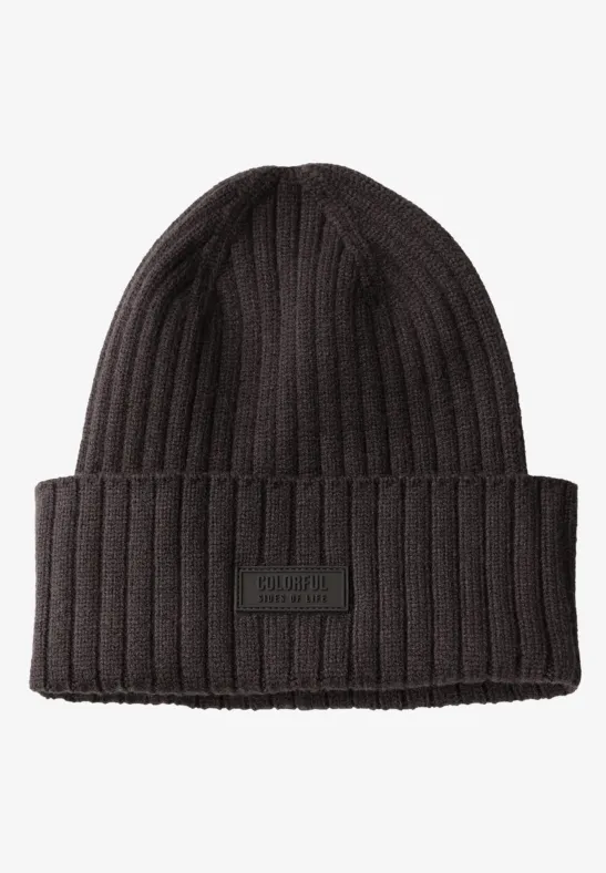 Rippstrick Beanie deep roast brown