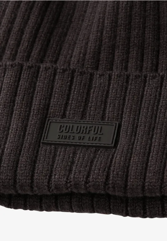 Rippstrick Beanie deep roast brown
