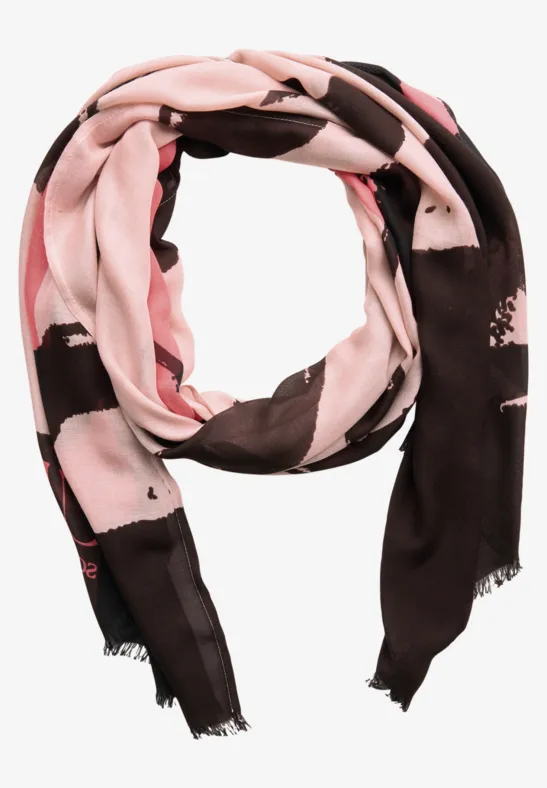 Lichtgewicht sjaal met patroon faded rose