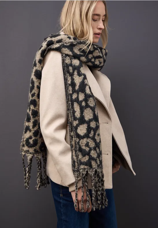 Gezellige sjaal Leo sanded beige