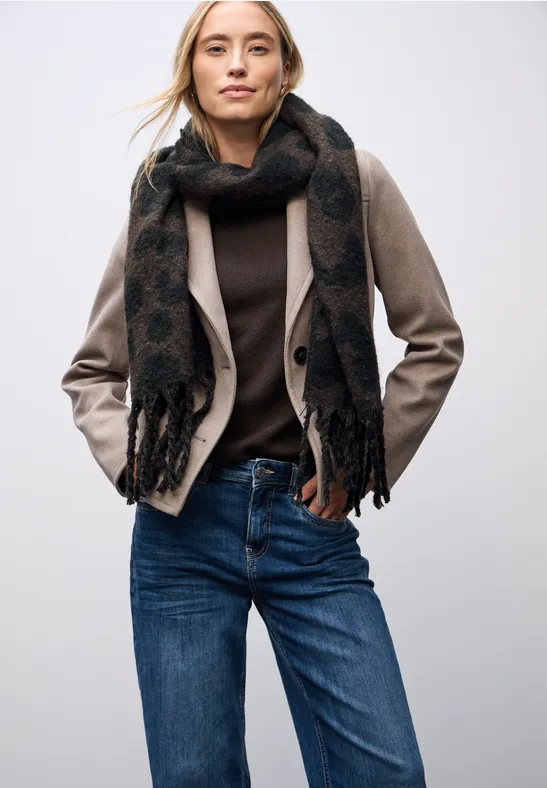 Gezellige sjaal Leo darkest brown
