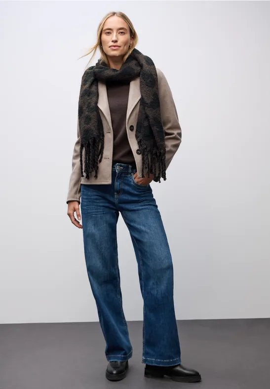 Gezellige sjaal Leo darkest brown