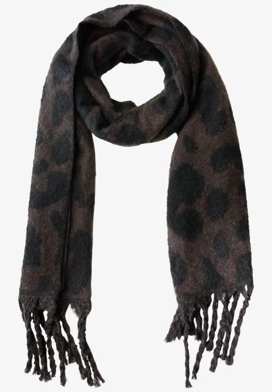 Gezellige sjaal Leo darkest brown