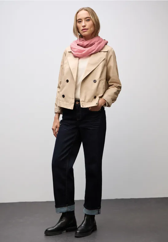 Sjaal met lus in effen kleur powder pink