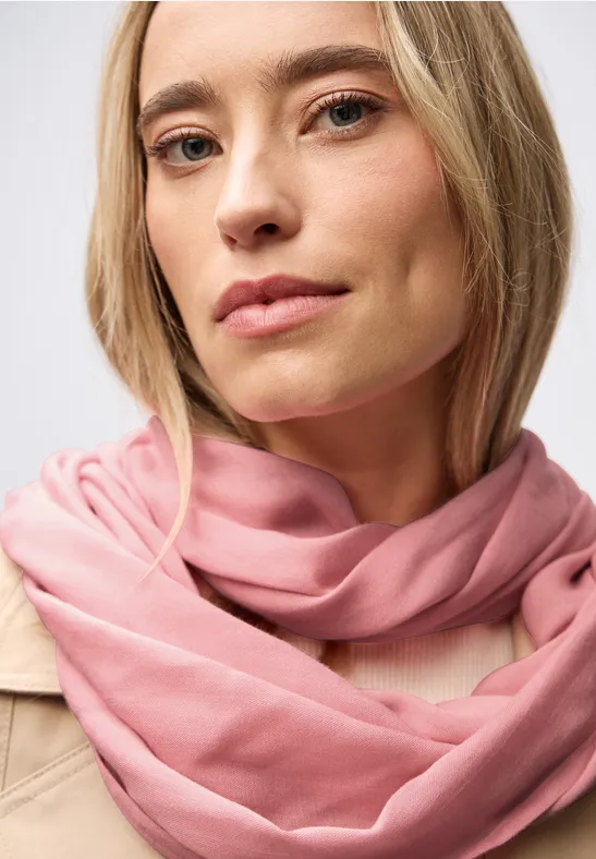 Sjaal met lus in effen kleur powder pink