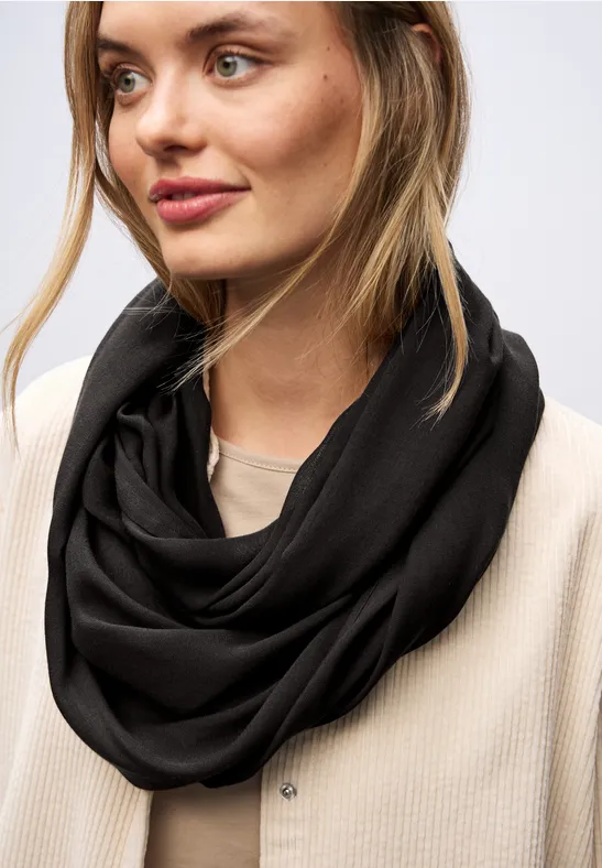 Sjaal met lus in effen kleur darkest brown