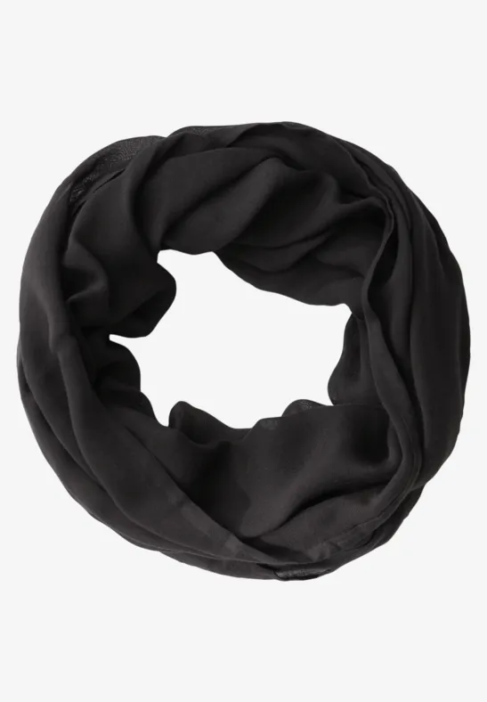 Sjaal met lus in effen kleur darkest brown