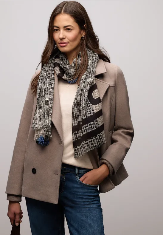 Gemusterter Schal frosted blue