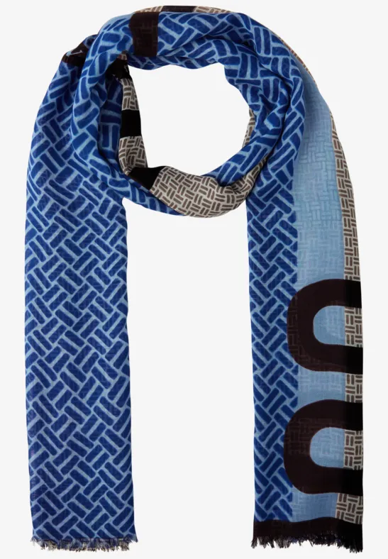 Gemusterter Schal frosted blue