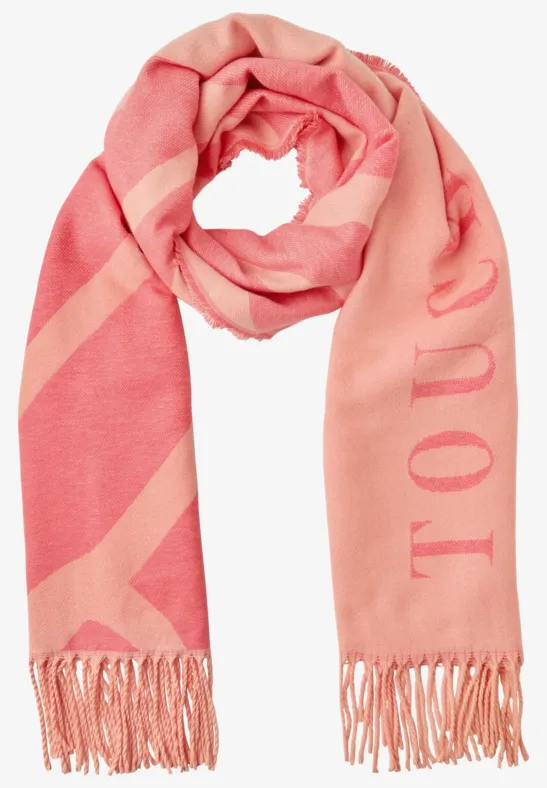 Cosy Jacquard Schal light apricot