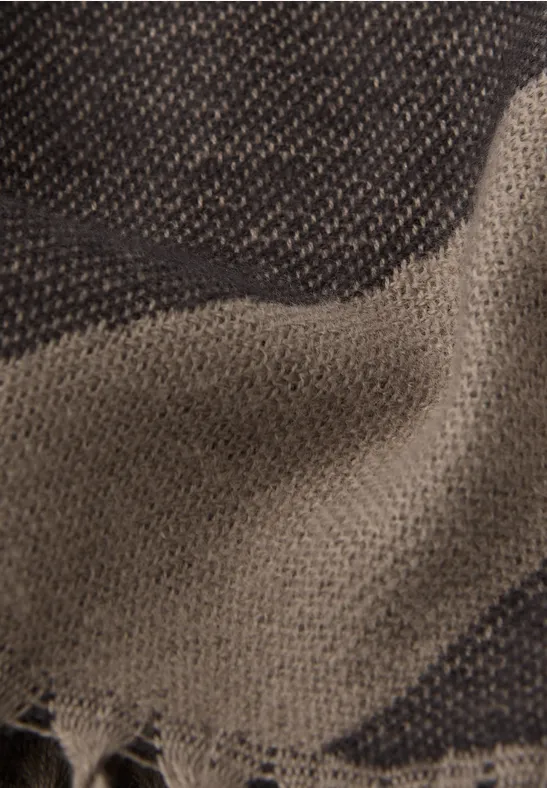 Cosy jacquard sjaal light terra mocha