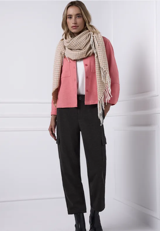 Gemustertes Dreieckstuch light terra mocha