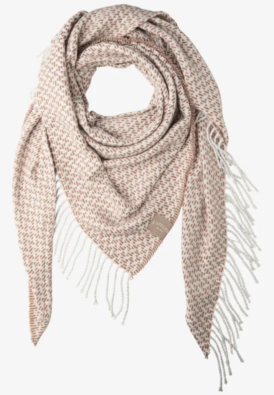 Gemustertes Dreieckstuch light terra mocha