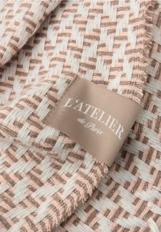 Gemustertes Dreieckstuch light terra mocha