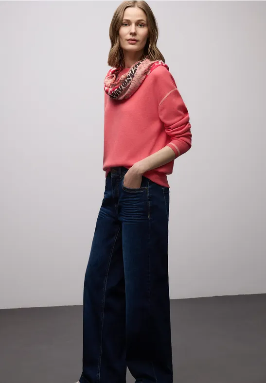 Foulard loop à motifs striking coral