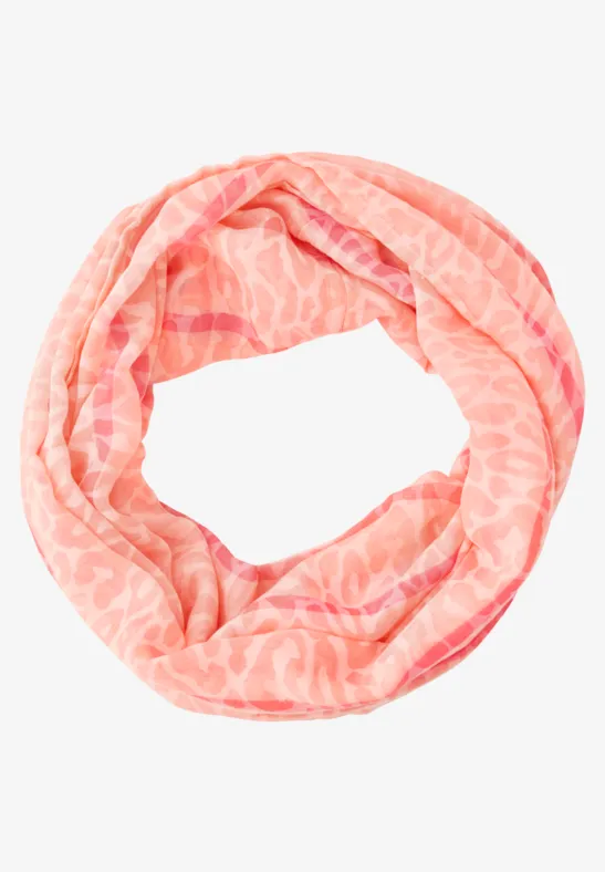 Foulard loop à motifs striking coral