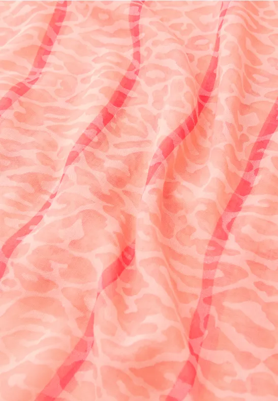 Foulard loop à motifs striking coral