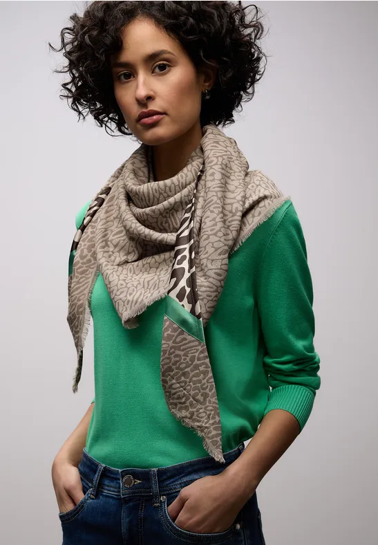 Foulard triangulaire Leo cotton beige