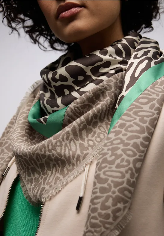 Foulard triangulaire Leo cotton beige